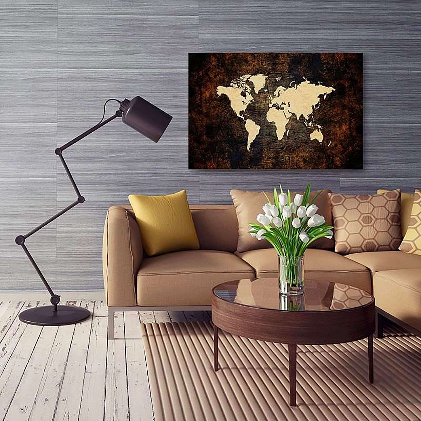 Tableau carte du monde sur la scène 2 - 80 x 60 cm - 5