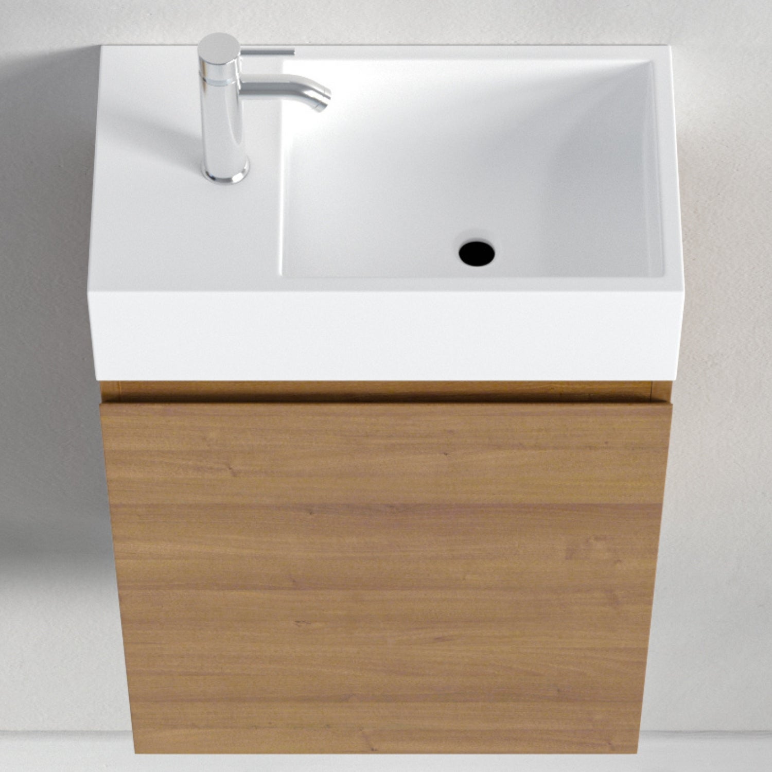 Mueble de baño suspendido con lavabo 40 cm roble dorado - LOMAZOO Malibu - 7