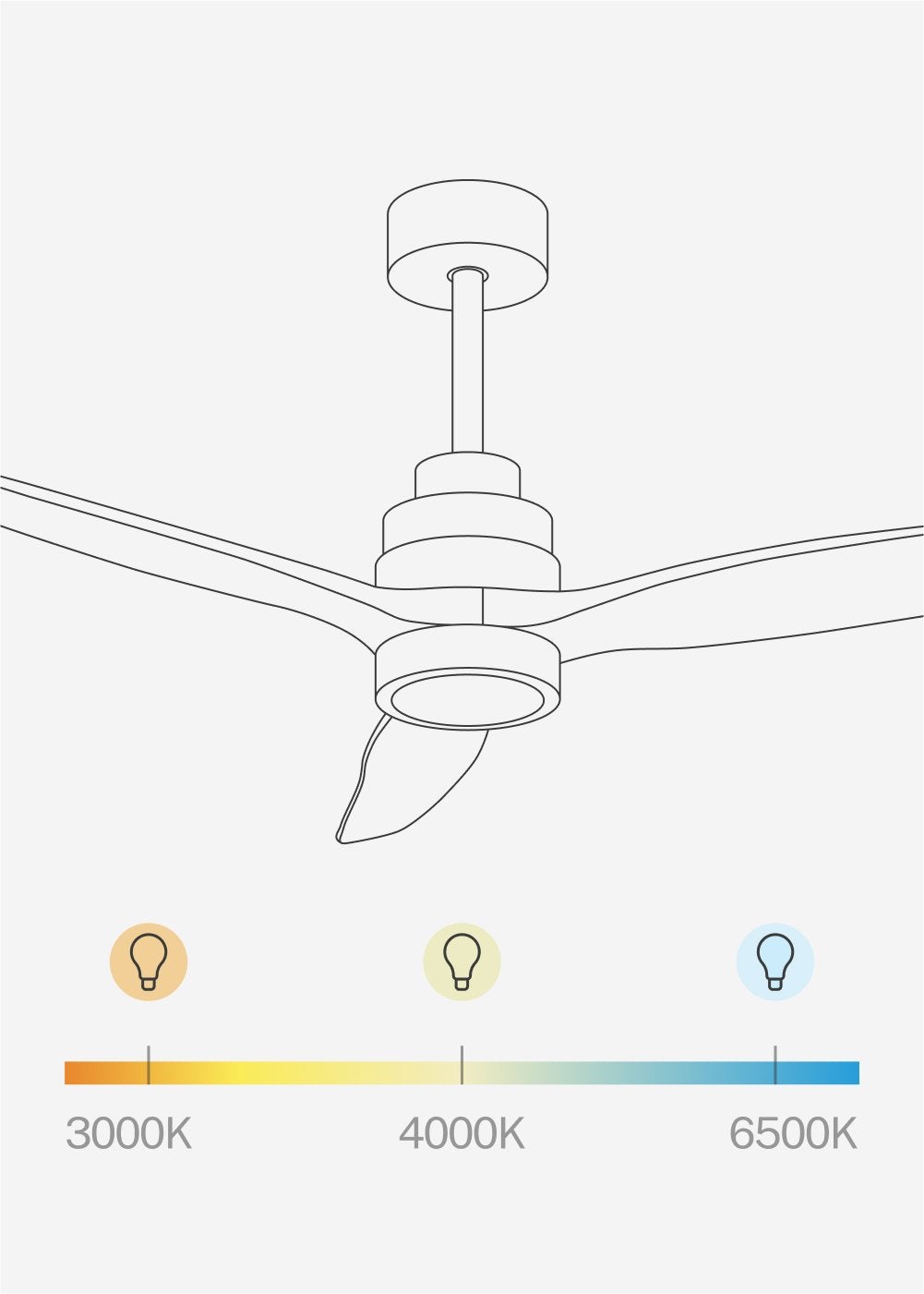 WIND STYLANCE M - Ventoinha de teto 40W silencioso 100% madeira vários tamanhos - Com luz - sem wifi - 7