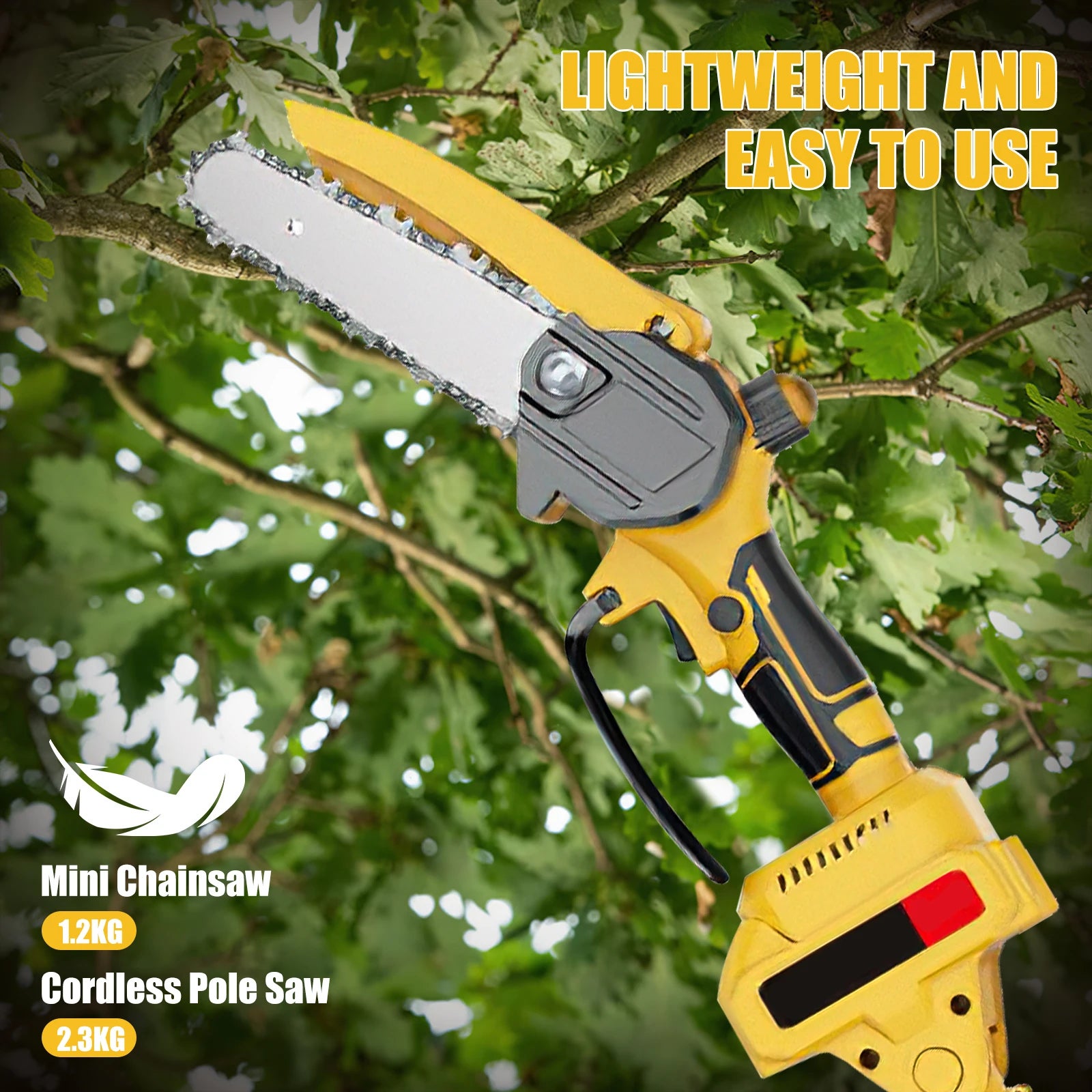 QWINERN Élagueuse électrique 21 V, sécateur de jardin, tronçonneuse sans fil, 2 batteries, idéale pour l'élagage des arbres de jardin. - 6