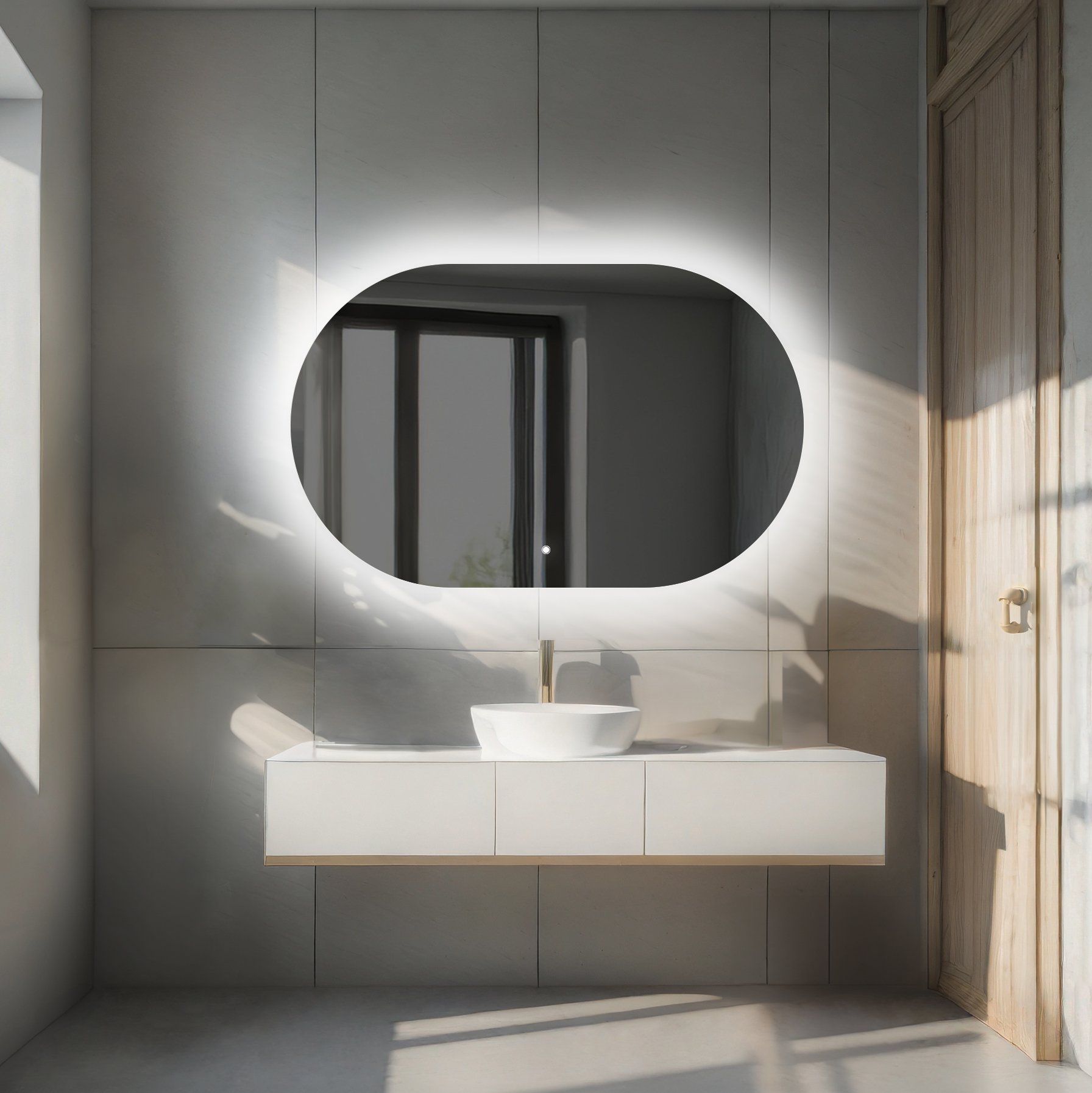 Miroir avec LED Illumination Salle de Bain - Ariana | 140x90 cm | Blanc Froid 7000K | Interrupteur Tactile - 4