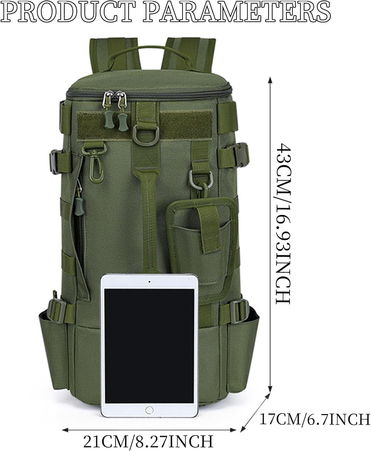 BlesMaller Sac à Dos Pêche 25 L 2-en-1 Avec Porte-Canne – Sac Tactique Militaire Pour Pêche, Randonnée Et Camping