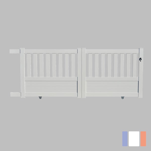 Portail aluminium coulissant semi-ajouré en kit dimensions L.4000 (entre piliers) X H.1300 mm Couleurs Gris (RAL 7016) - 5