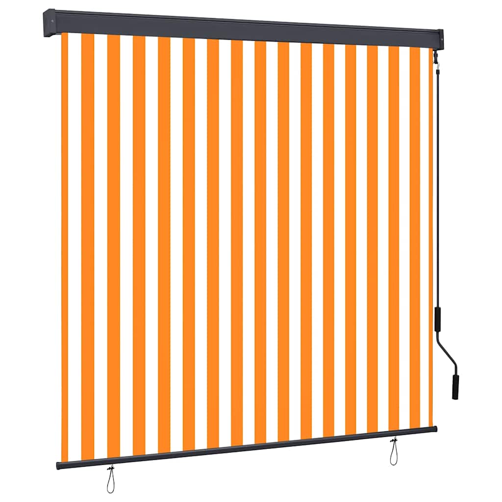 Roleta Biały i Pomarańczowy 180 x 250 cm Materiał i Aluminium vidaXL