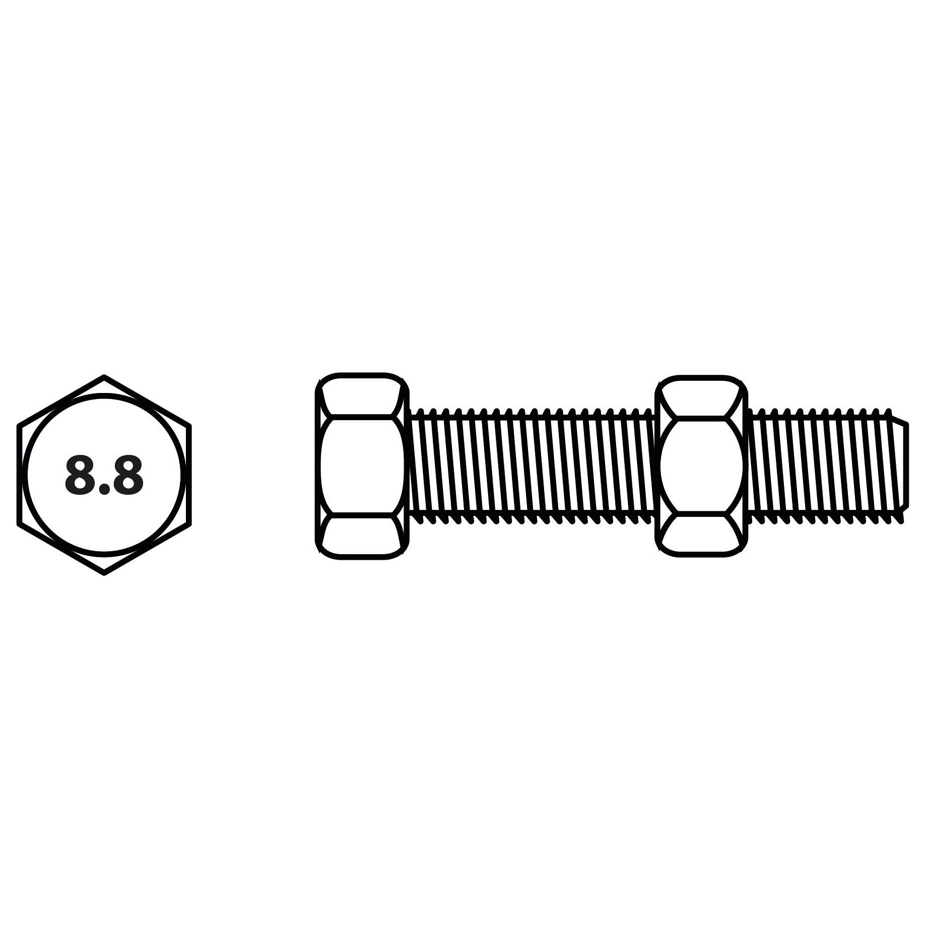 Boulon tete hexagonale Viswood acier zingue 10 60 mm lot de 3 - 2