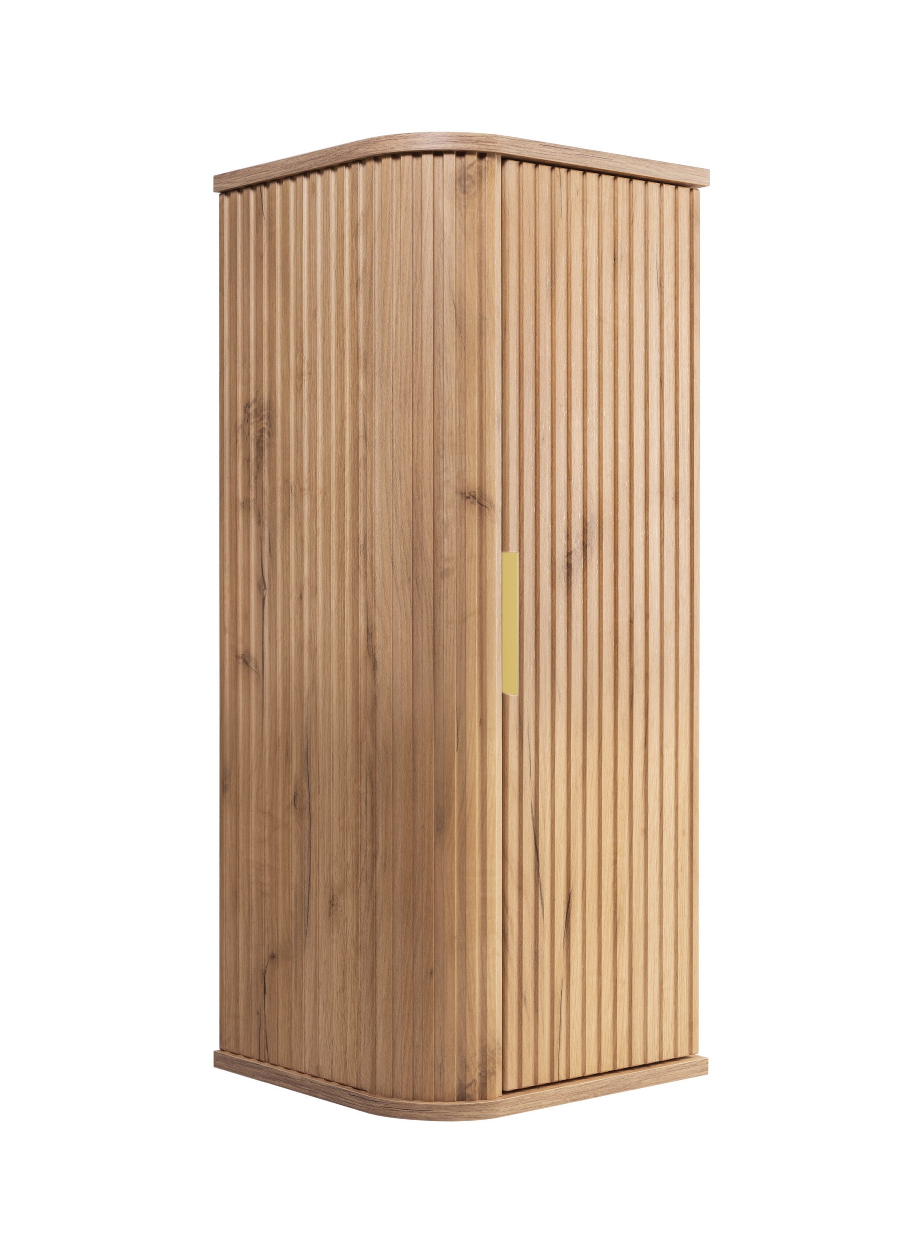 Szafka łazienkowa, dąb Craft, uchwyt złoty, 79 x 35,5 x 31,5 cm