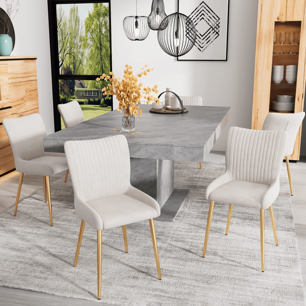 Chaise De Salle Manger En Velours Ensemble De 4 Chaises Longues Avec chaise-de-salle-manger-en-velours-ensemble-de-4-chaises-longues-avec