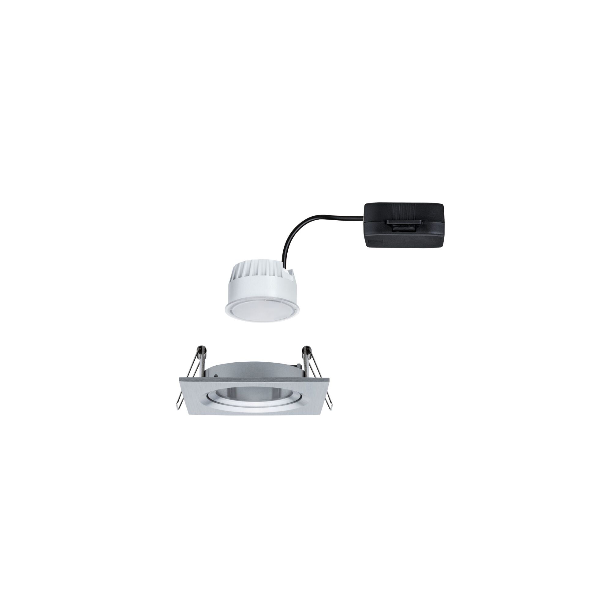 Spot encastré LED Nova Coin Luminaire individuel orientable carré 84x84mm 50° Coin 6W 470lm 230V 2700K Alu tourné - 3