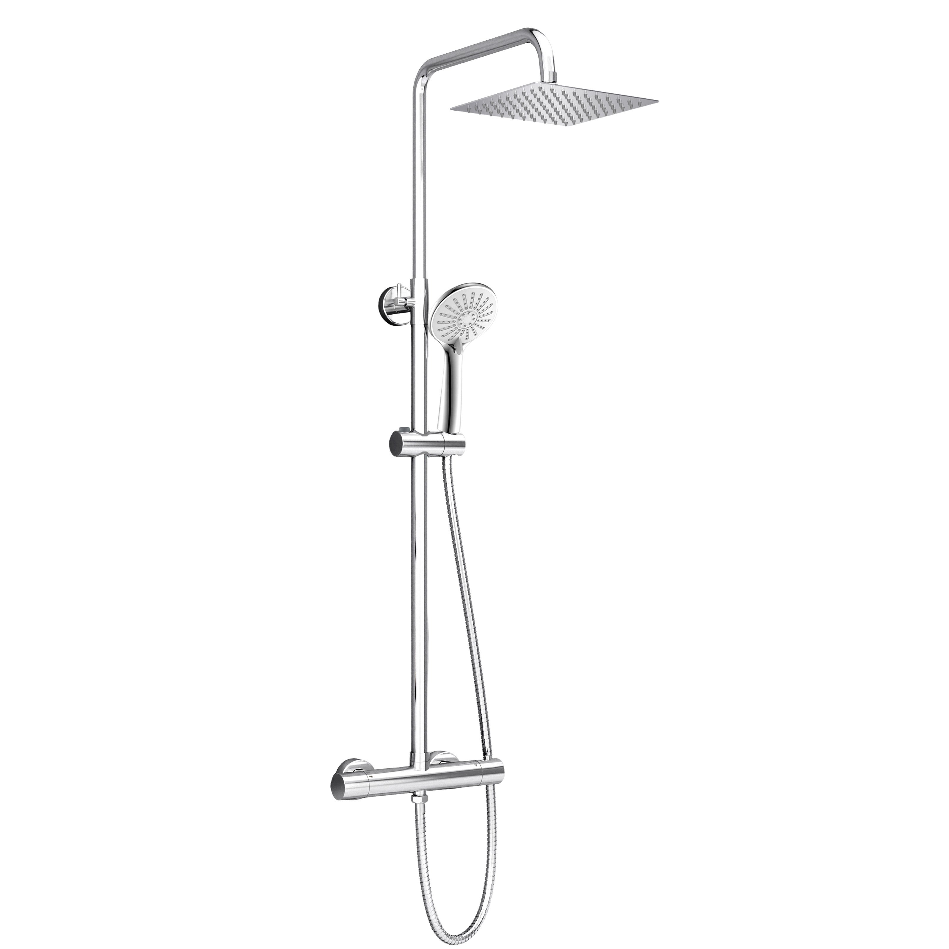 Colonne de douche thermostatique ,AICA kit carré chromé - 6