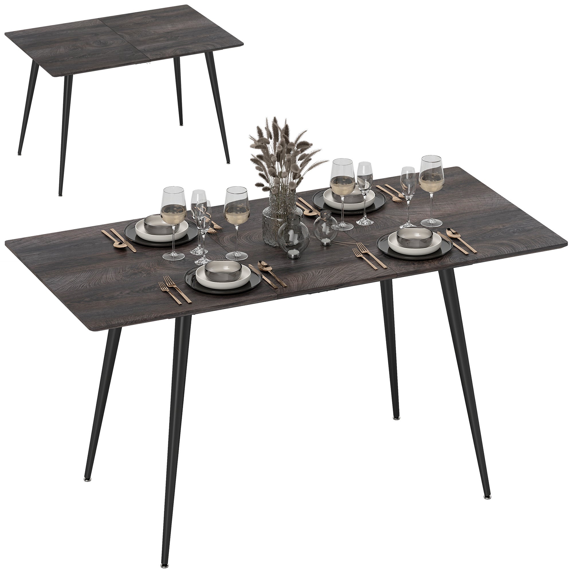 Table de salle à manger extensible, table pouvant accueillir de 6 à 8 ...