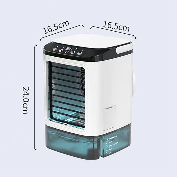 Climatiseur portable, mini refroidisseur d'air, réservoir d'eau de 900 ml avec glacière, ventilateur humidificateur 4 en 1, 3 vitesses de vent - 2
