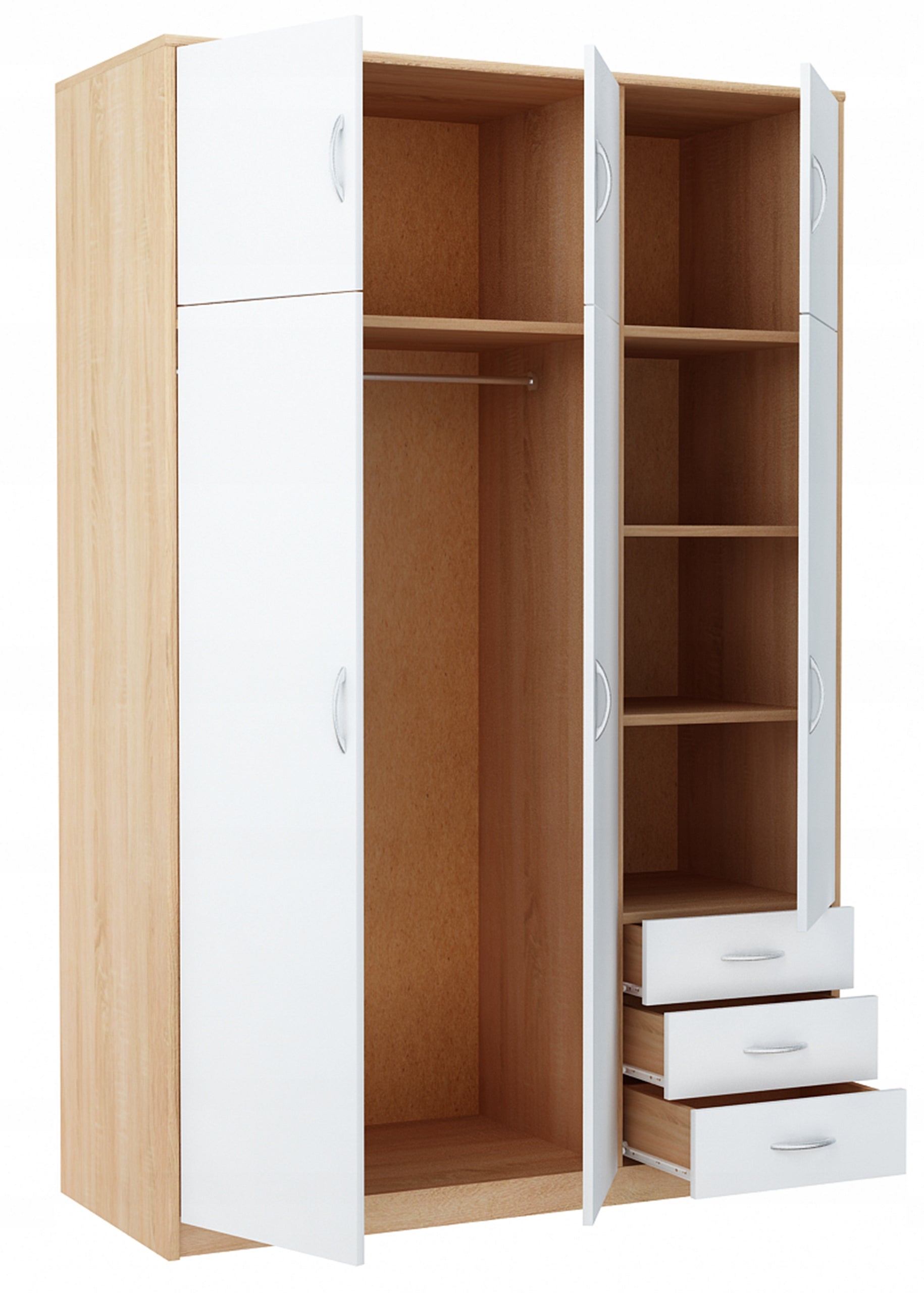 Szafa szafka 6D3S BIAŁY-SONOMA 127cm komoda regał - 2