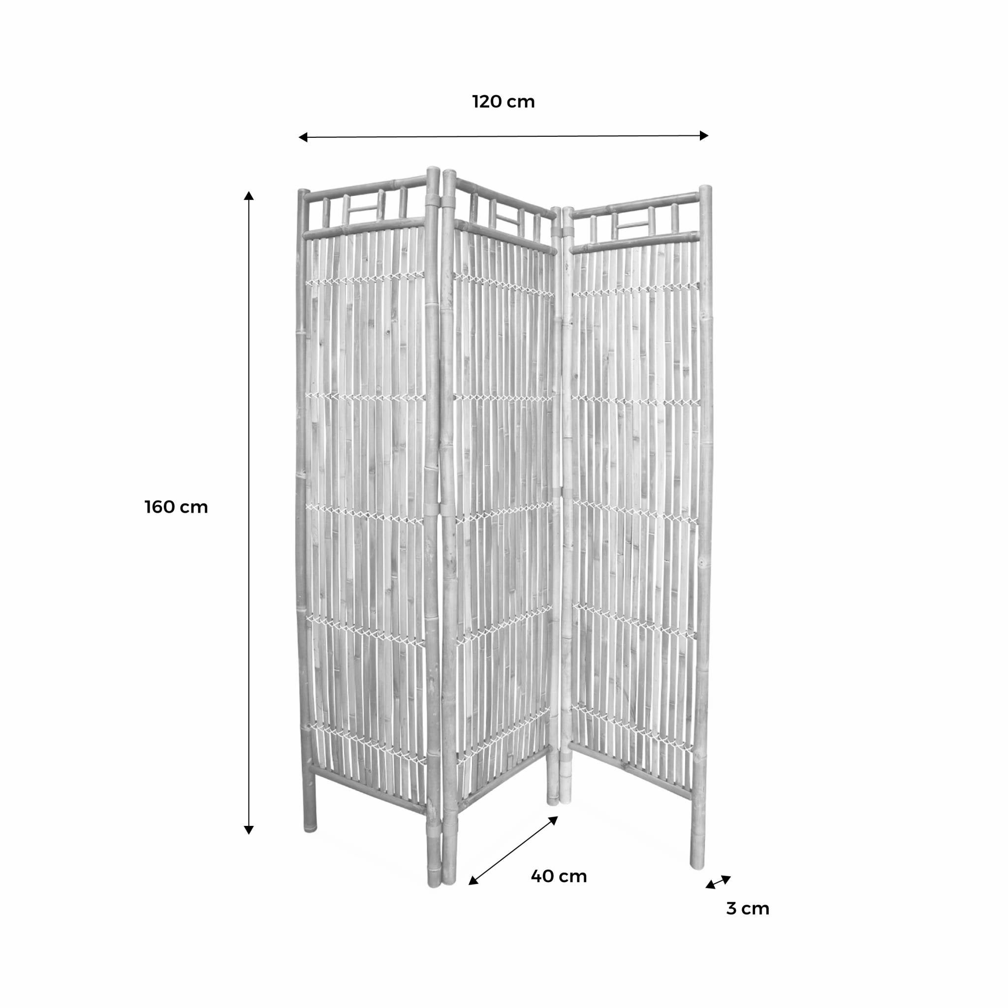 Paravent pliable en bambou. Fidji. L 120 x P 3 x H 160cm - 6