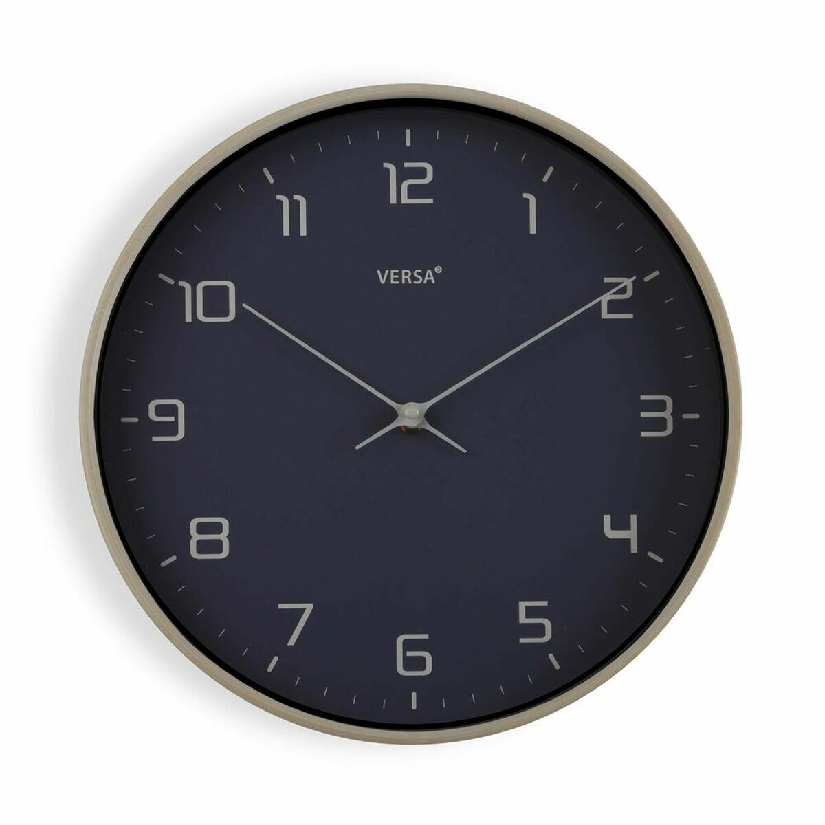 Reloj de pared versa azul madera pu (30,5 x 4,3 x 30,5 cm)