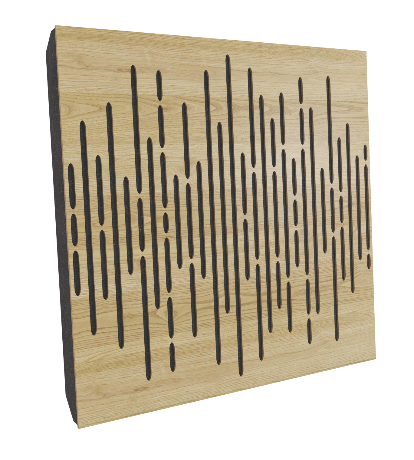 Lot de 2 Panneaux acoustiques insonorisants WAVE 50x50x5 cm - 0.5 m² surf.totale - MDF perforé laminé et mousse acoustique - Chêne - 2