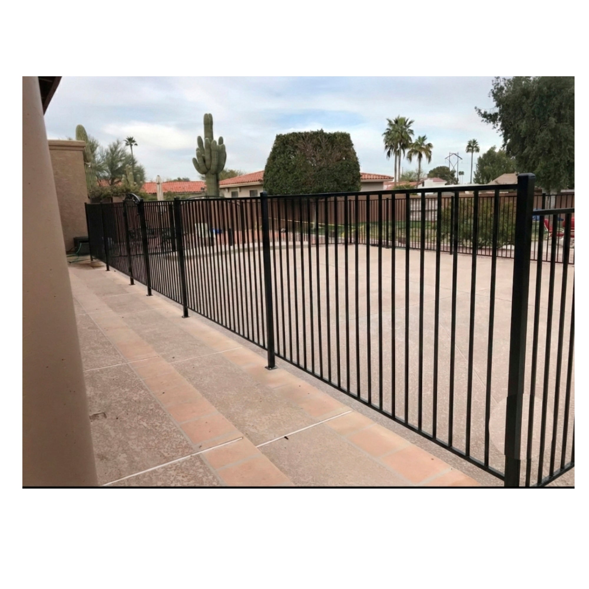 Clôture de jardin NOIR – 200 cm de largeur x 110 cm de hauteur - 6