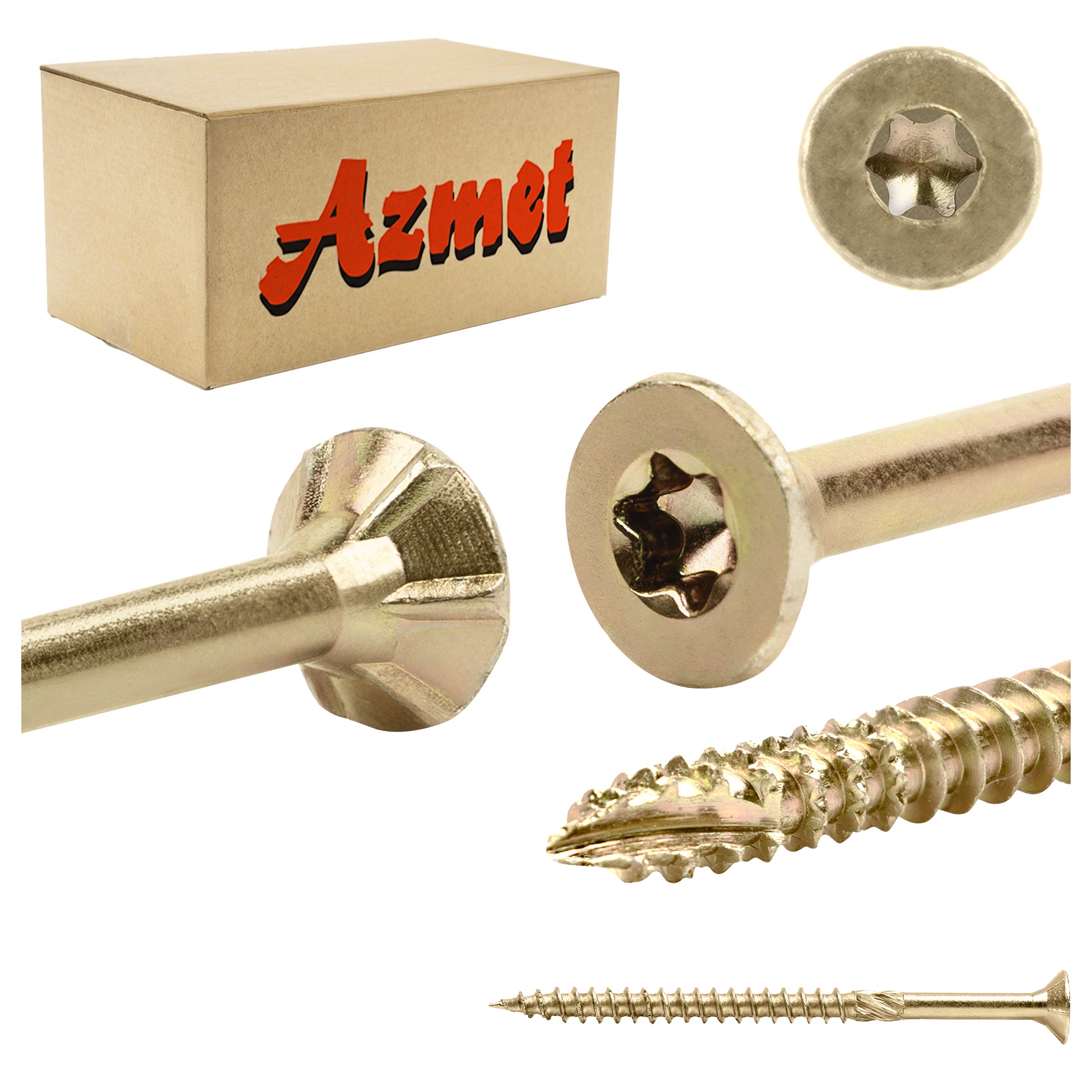 Wkręty do drewna Azmet WT 4,5x70 mm na torx tx z łbem stożkowym 200szt