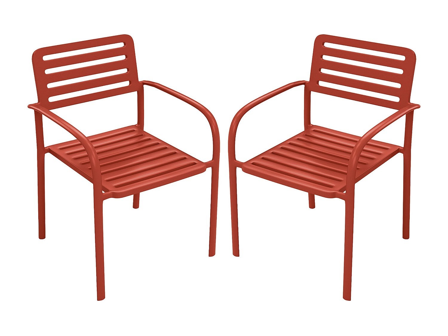 Zestaw 2 metalowych, składanych foteli ogrodowych - Terracotta - NILY od MYLIA