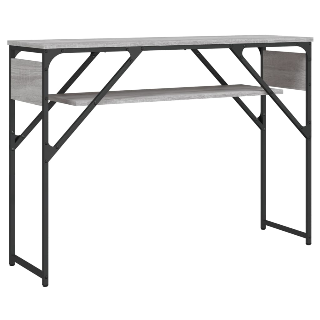 Gecheer Tavolo Consolle Ingresso Moderno Grigio Sonoma 140x29x75 Cm – Perfetto Per Soggiorno E Corridoio, Con Piano In Legno Multistrato E Telaio Metallico