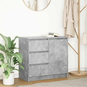 Credenza Grigio Cemento 29,5x34x76 cm in Legno Multistrato