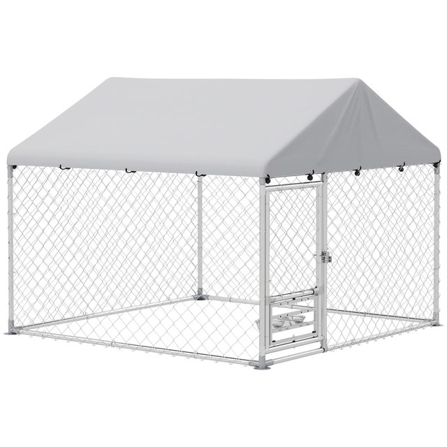 Casa para Cães PawHut Aço Galvanizado e Tecido Oxford Prata 200x200x154 cm D02-240V00SR