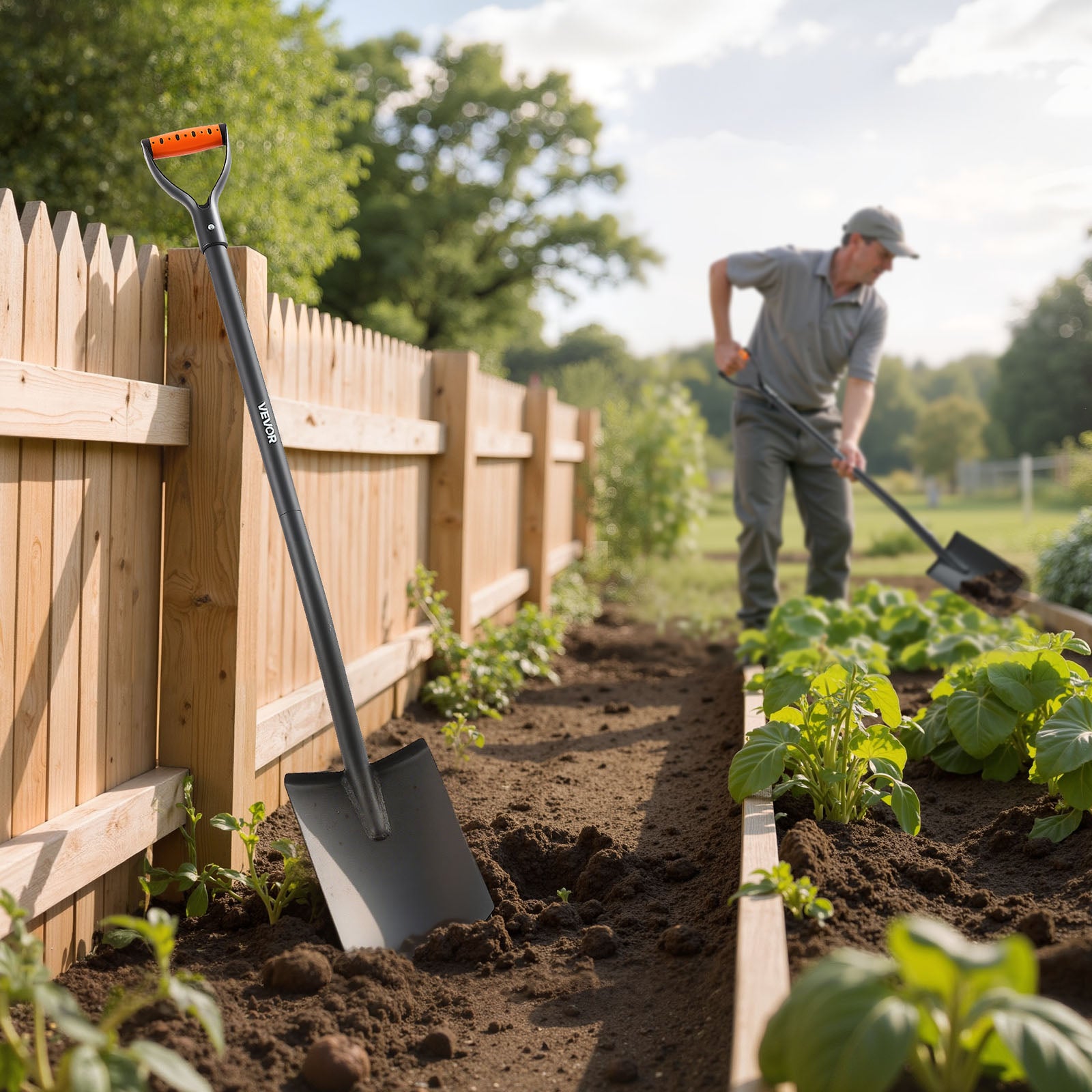 Pelle carrée VEVOR, 122 cm, avec lame en acier allié et poignée en D antidérapante, amovible et facile à ranger, pour le jardinage, la construction - 8