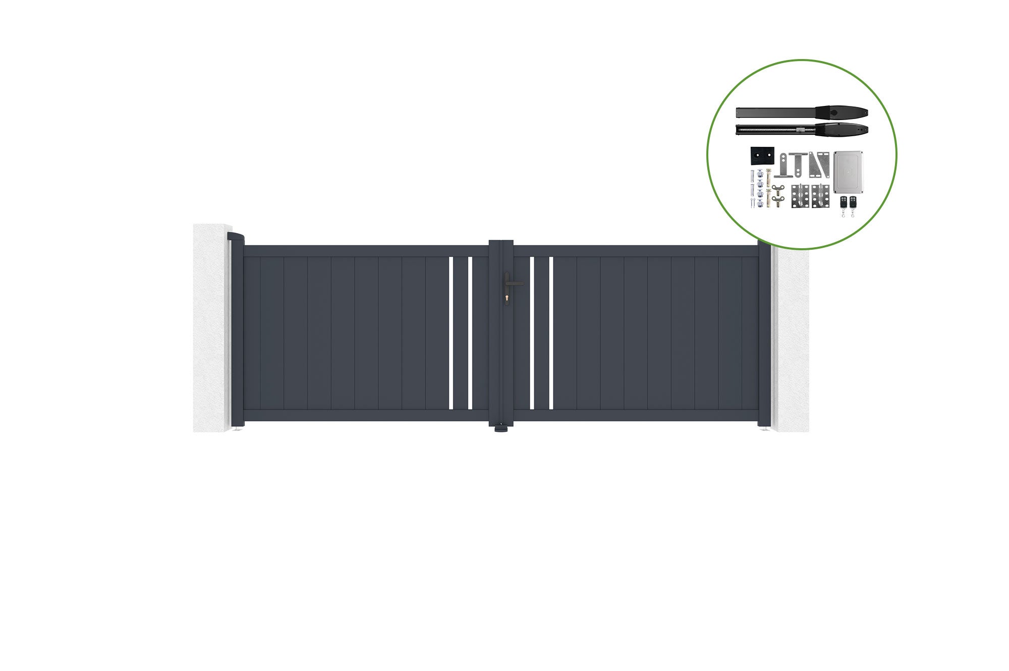 Brama skrzydłowa elektryczna 3,5x1,2m GIONA + napęd HICKER B200