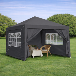 Moustiquaire Universelle 4 Panneaux Avec Fermeture Éclair Pour Tonnelle - 300 X 360 X 230 Cm Noir