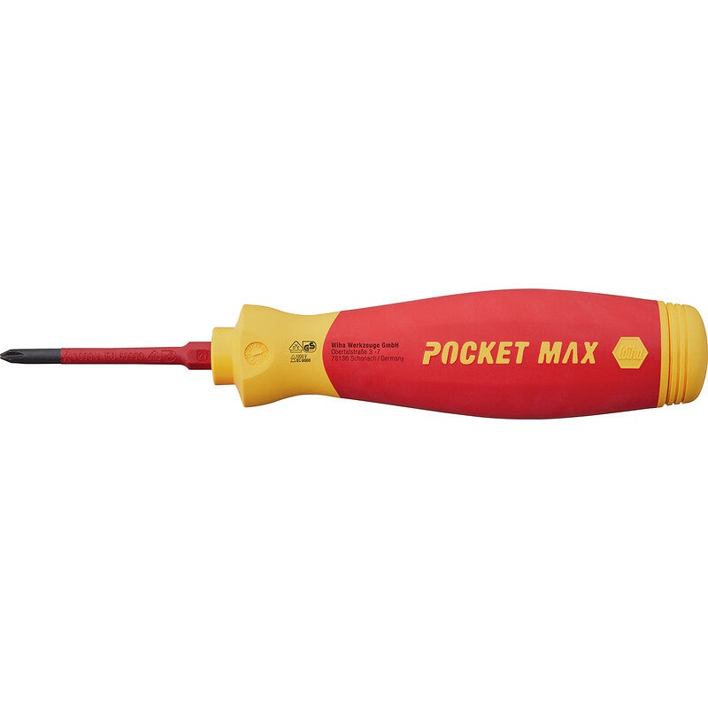 Wiha Screwdriver with bit magazine PocketMax® electricmixed with 4 slimBits VDE - 3