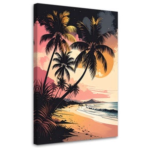 Tableau palmier sur la plage - 120 x 80 cm - Leroy Merlin
