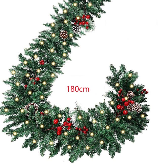 Ghirlanda natalizia iridescente metallica da appendere, per albero di Natale, camino, mantello, decorazione per la casa, 9 m Ghirlanda natalizia iridescente metallica da appendere, per albero di Natale, camino, mantello, decorazione per la casa, 9 m