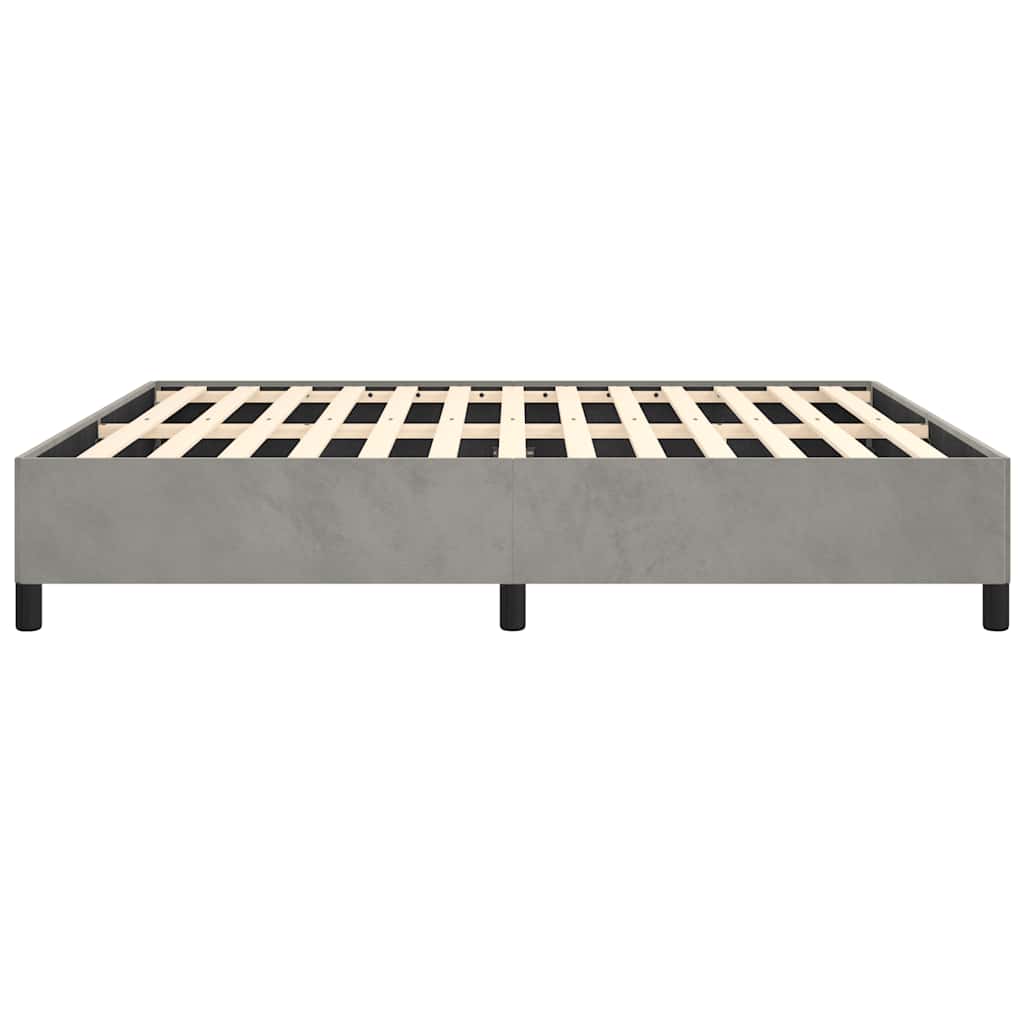 Cadre de lit gris clair 193 x 203 cm velours - 7