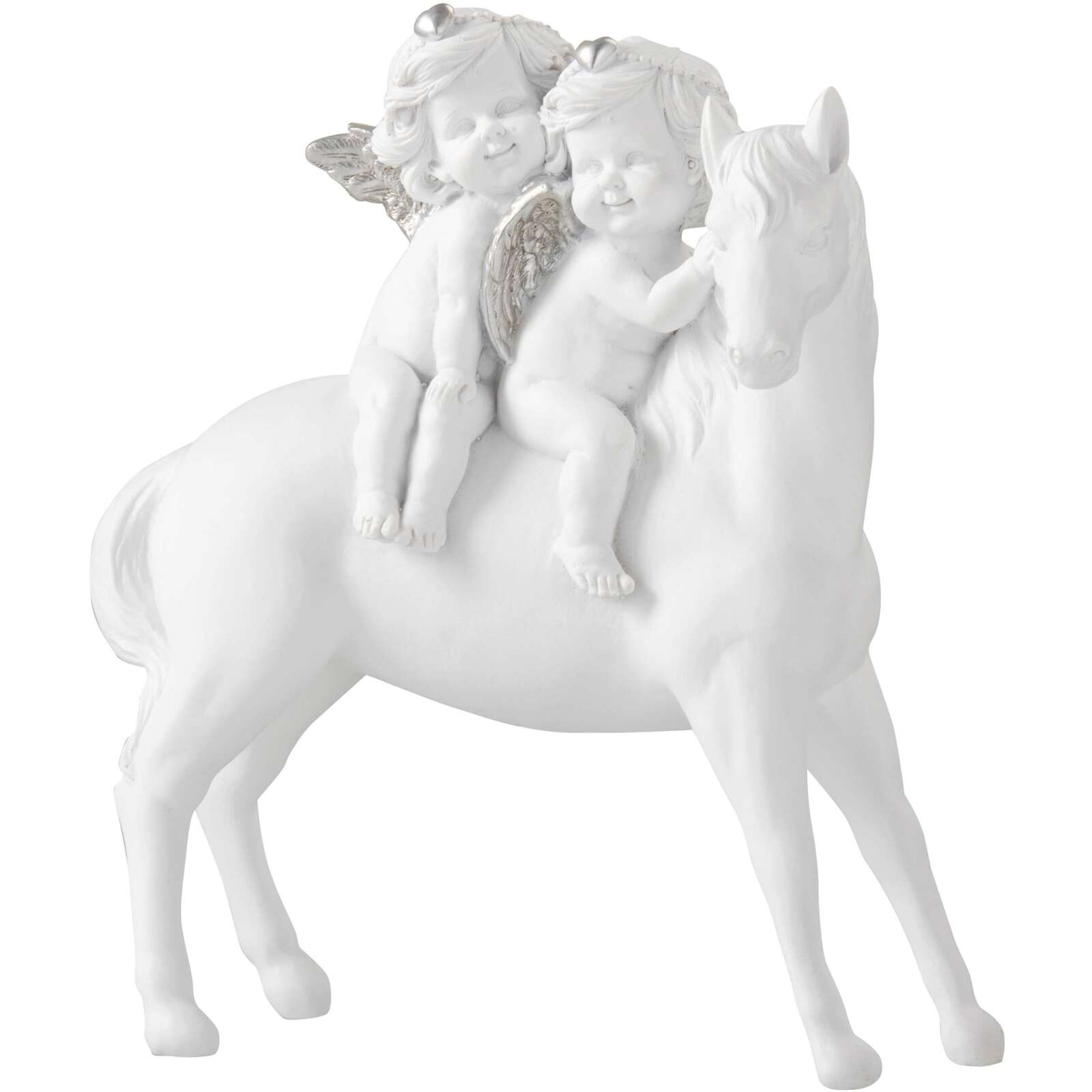 Statuette Cheval Madison en Résine 19 x 7 x 24 cm Blanc | Leroy Merlin