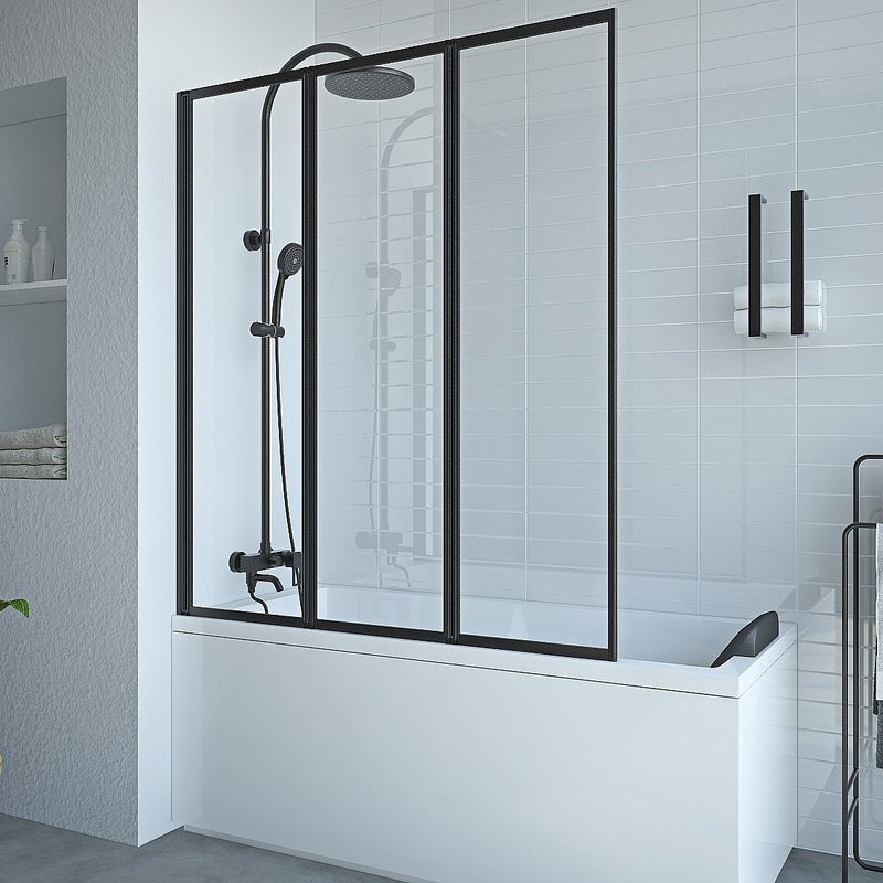 Parawan nawannowy składany z metalu w kolorze matowym czarnym w industrialnym stylu – 120 × 140 cm – DISTRICT