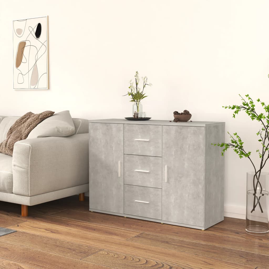 VidaXL Credenza Grigio Cemento 70x31x115 Cm In Legno Multistrato