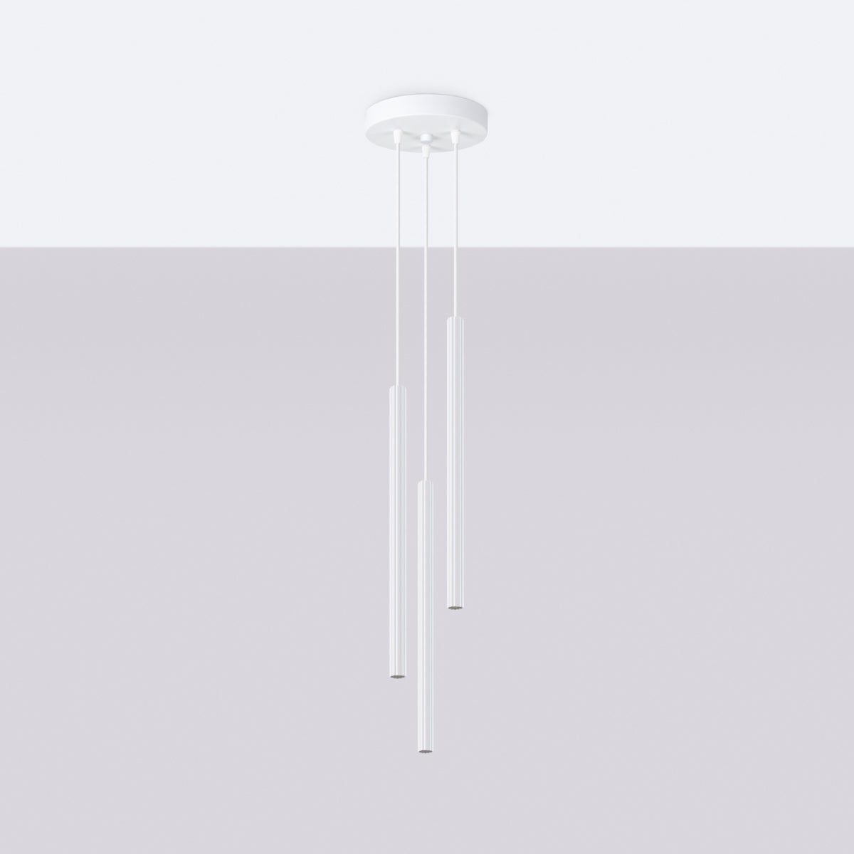 Lampa wisząca ELARA 3P biała LED 4000K - 20x20x120cm Sollux