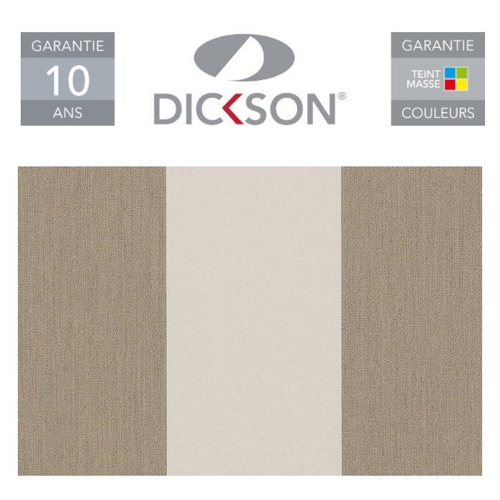 Store de Terrasse Coffre Intégral Solares Motorisé RAL Anthracite 5,3 X 3,5 Toile Dickson® CREME-BRUYERE - 5