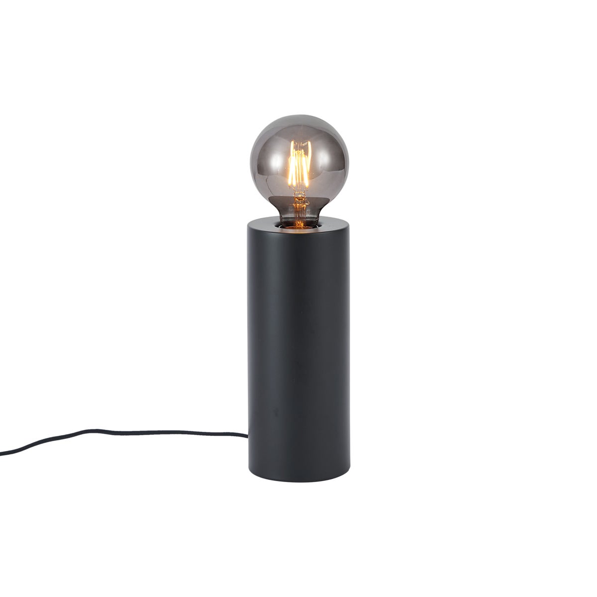 Qazqa nowoczesny lampa stołowa - Cylinder - czarny, max. 15w, e27, 24cm, IP20 oświetlenie wewnętrzne