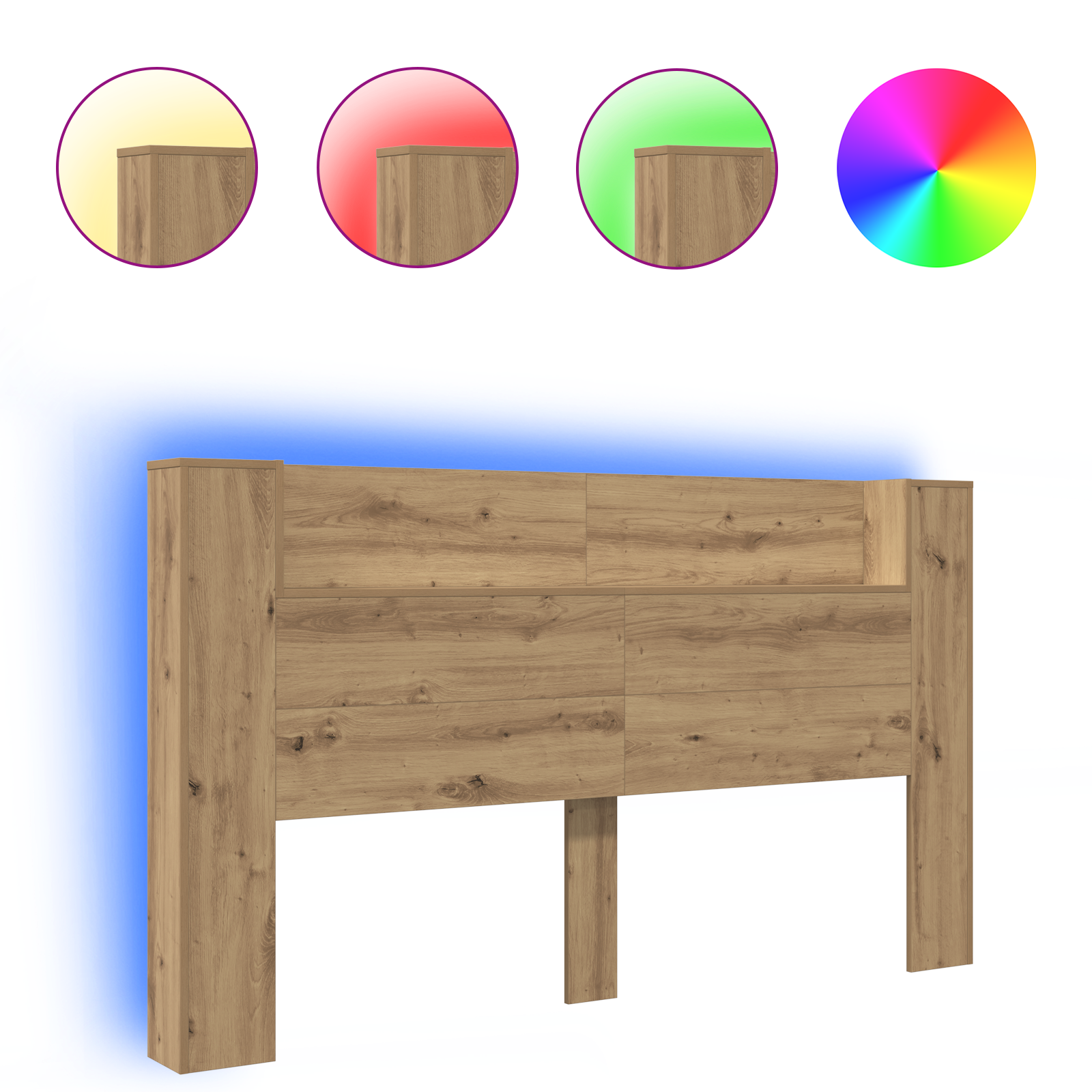 Testata del letto rovere artigianale 180 x 17 x 104,5 cm vidaXL - 4