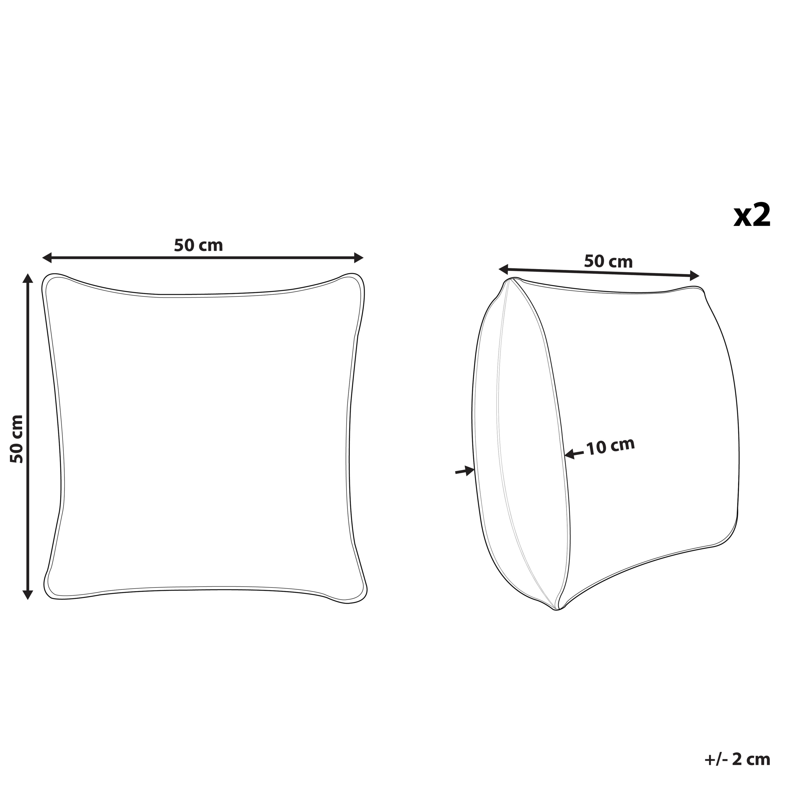 Set di 2 cuscini VELLORE Cotone 50 x 50 cm Multicolore Trama floreale - 2