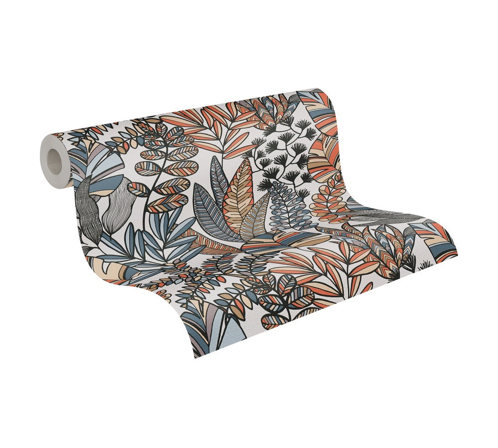 A.S. Création, carta da parati in tessuto non tessuto, carta da parati floreale, per piante, rotolo 10,05 m x 0,53 m, AS390952, bianco, nero - 7