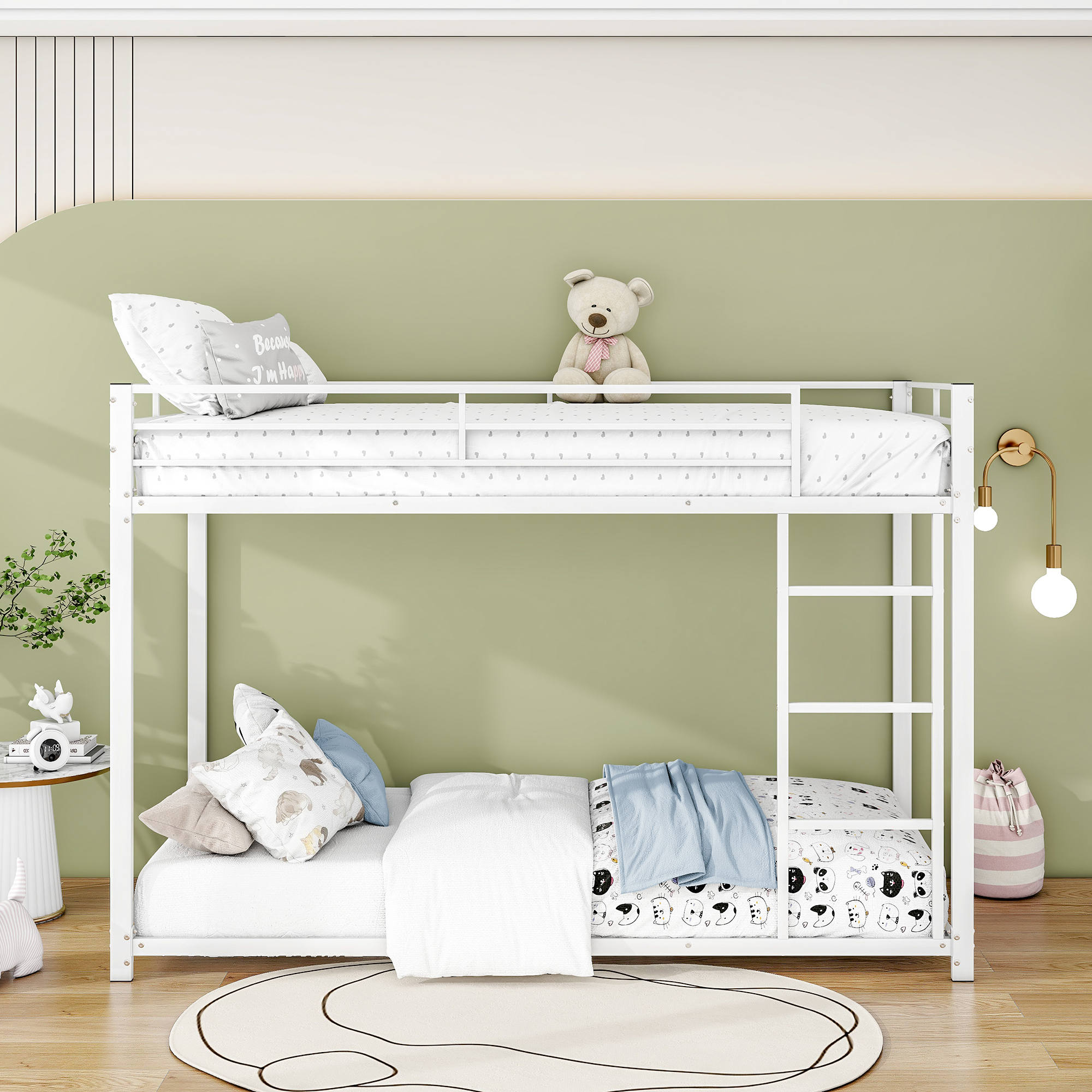 Letto A Castello Triplo In Metallo 90x200cm | Per Bambini E Adulti | Nero EN747 Certificato