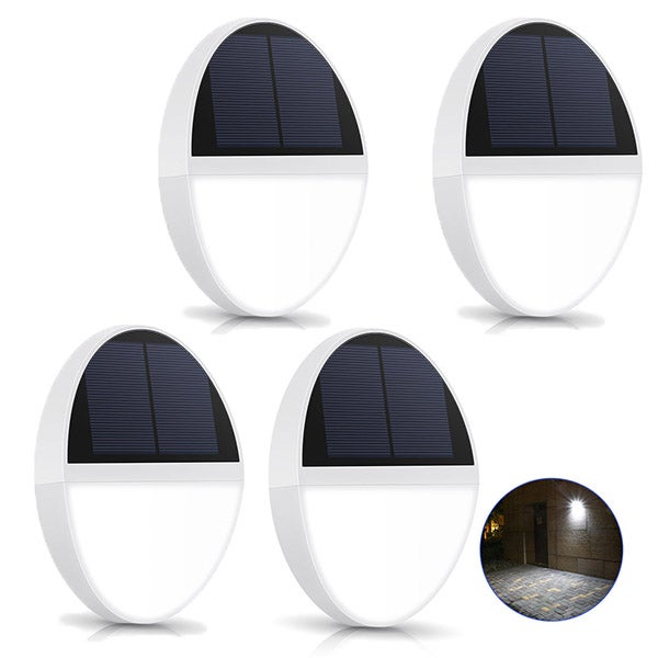 Luz solar de seguridad, 159 led, sensor de movimiento por microondas, iluminación de pared exterior de 6000 k, fácil instalación - 4 unidades