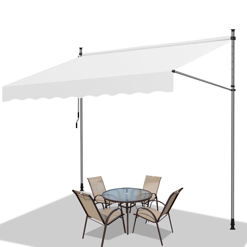 Store de balcon blanc laiteux, 150x120 cm, rétractable, protection UV ...