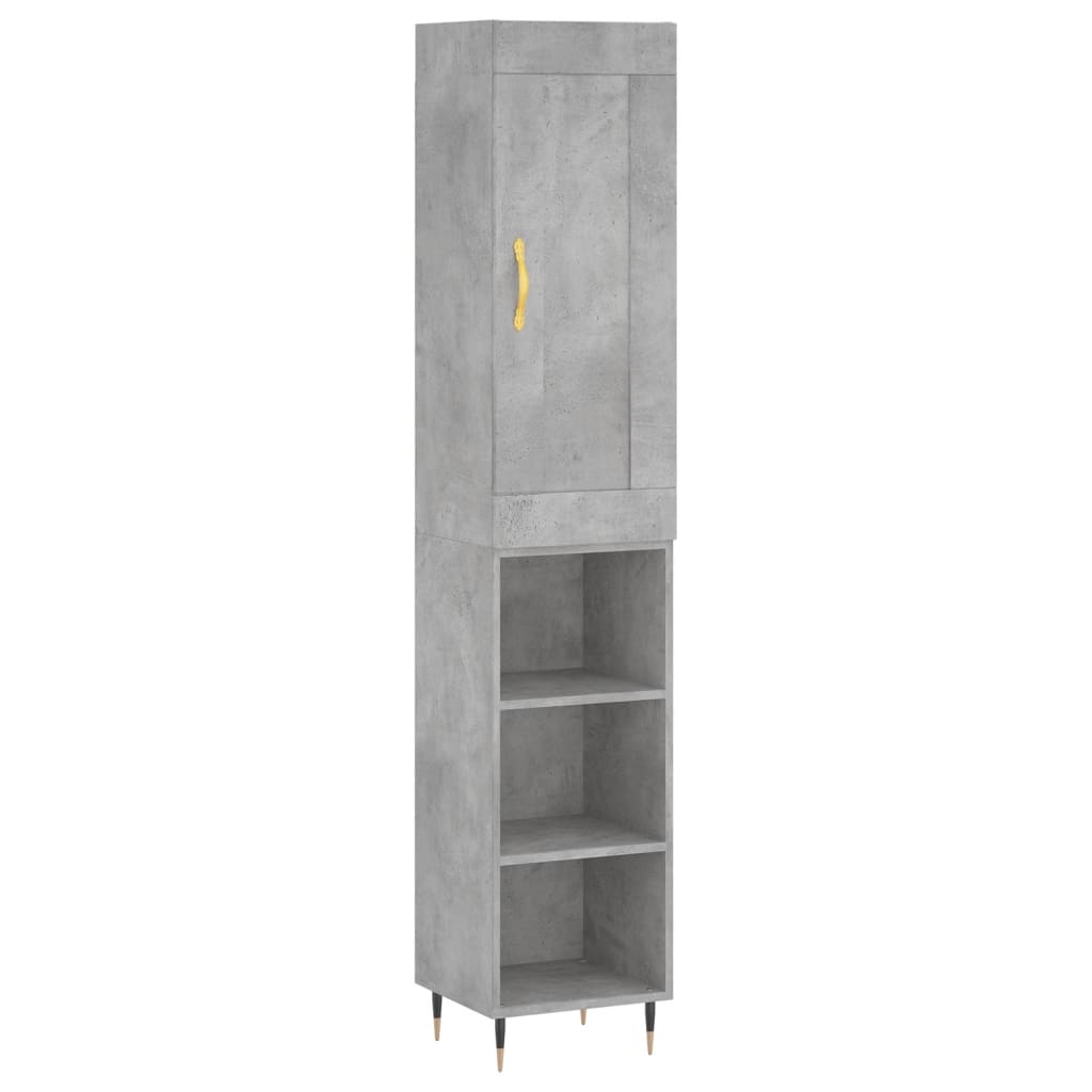 Credenza alta Grigio cemento 34,5x34x180 cm MDF - 2