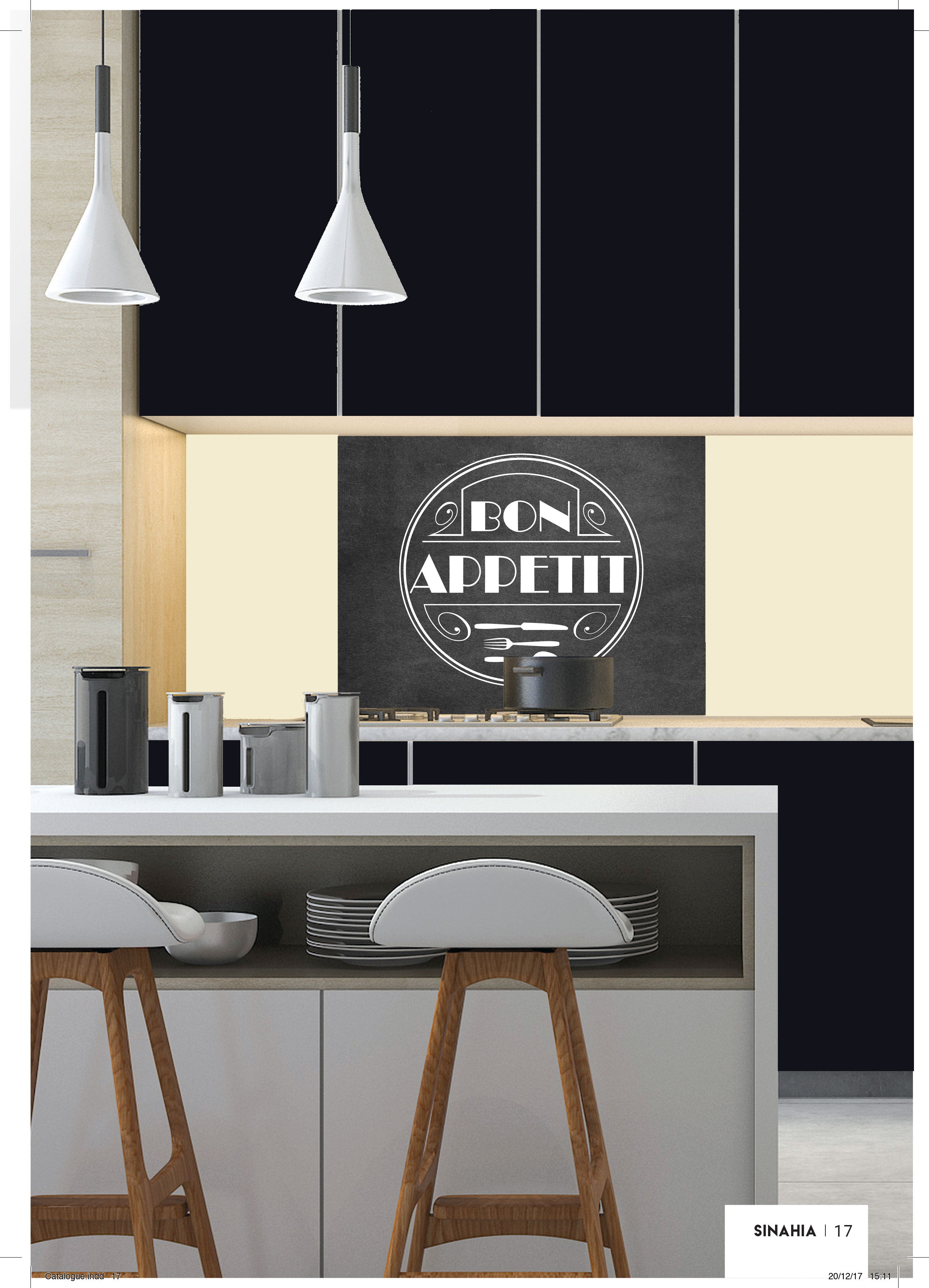 Crédence décorative SINAHIA slogan style bistro 900mmx700mm Ep 6mm verre securit - 3