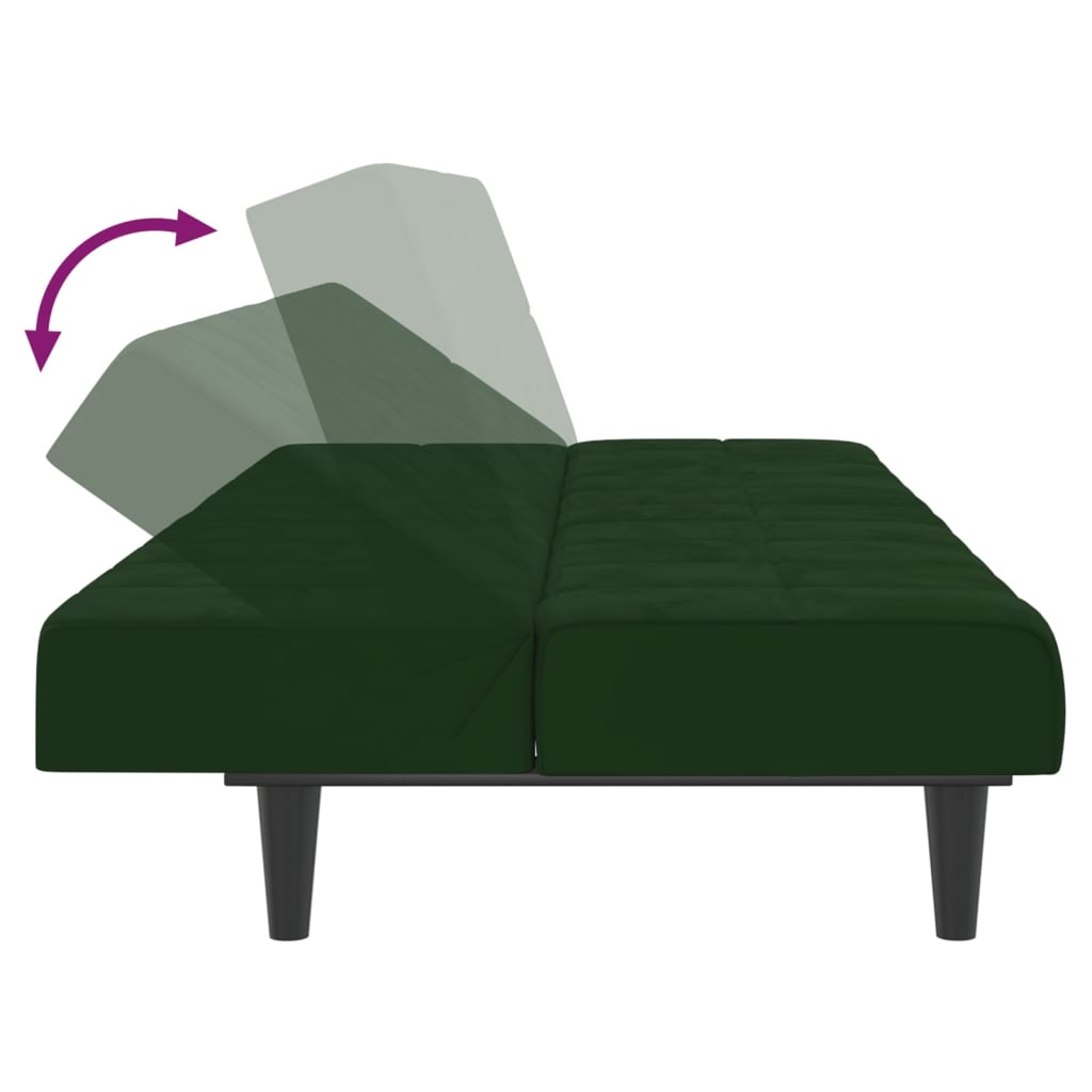 Canapé-lit | Lit simple | Canapé convertible à 2 places vert foncé velours CFW13889 - 7