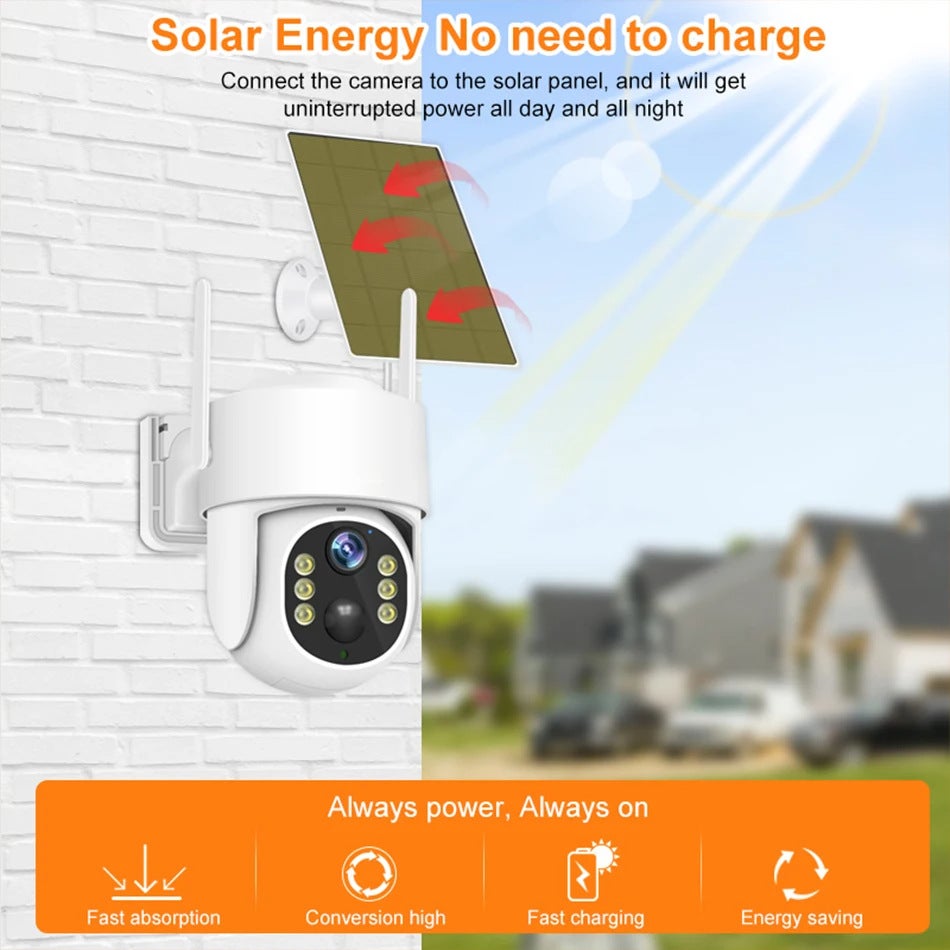 Caméra de surveillance solaire,détection humaine par IA,WiFi 4G/2,4 GHz,caméra extérieure,idéale pour la sécurité domestique,( 64 Go incluse)-MOORLE - 9