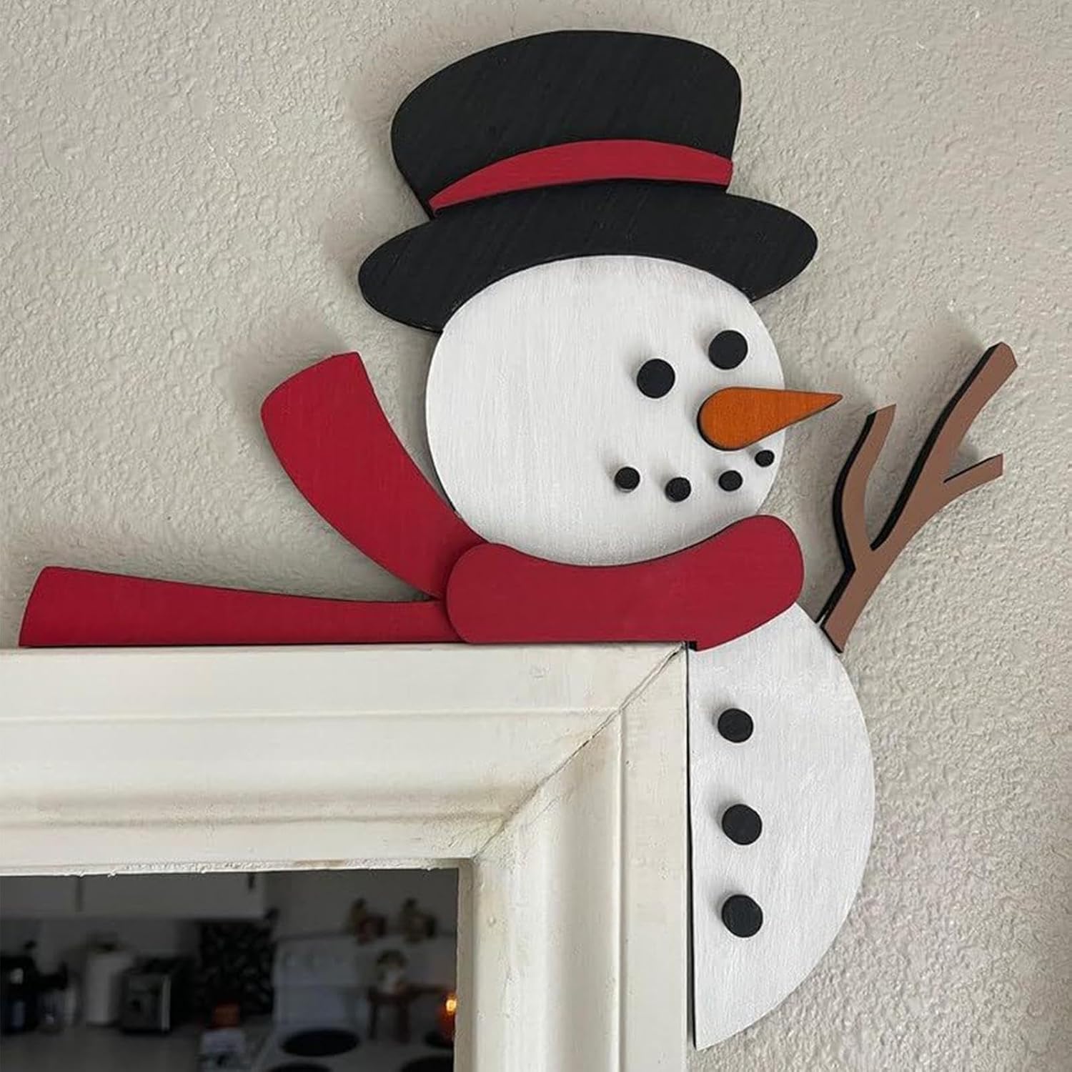 FUORI PORTA NATALIZIO FAI DA TE: alberi di natale e pupazzo di neve, paesaggio a forma di cuore