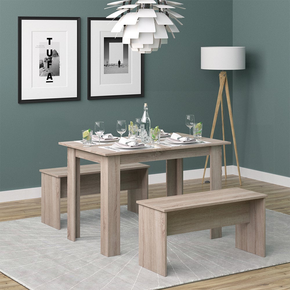 Vicco Ensemble de table à manger Sentio, Anthracite, 80x80cm avec 2 bancs | Leroy Merlin